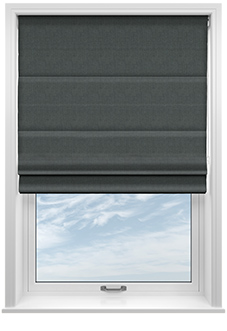 Melrose (Blackout), Lead Grey - Motorised Roman Blind